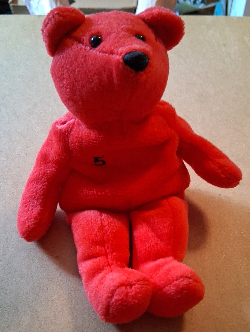 Red Plush Teddy Bear - Soft Collectible Stuffed Animal